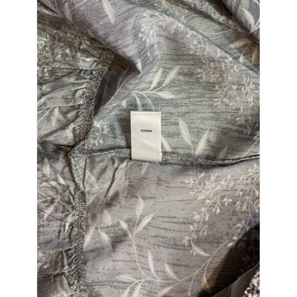 LA BELLUM HILLARY SCOTT Floral Ruffled Top Women's XL Grey Embroidered Scoop NWT - Picture 8 of 15
